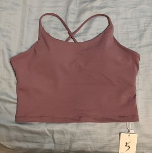 Cropped tank top in plum